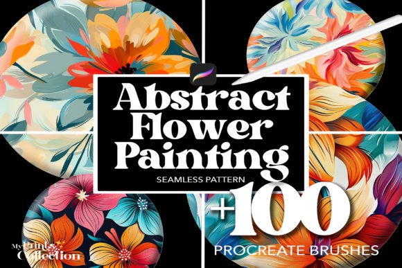 100 Procreate Abstract Flower Painting