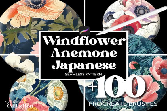 100 Procreate Windflower Japanese Brushes