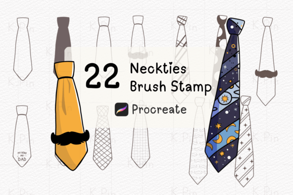 22 Brush Stamp Procreate, Neckties: A Practical Guide to Digital Illustration