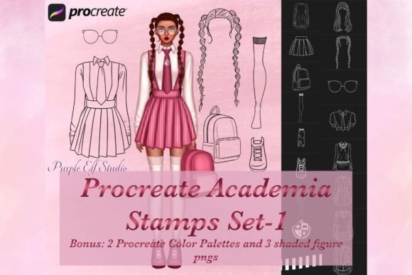Academia Procreate Stamps for Digital Art