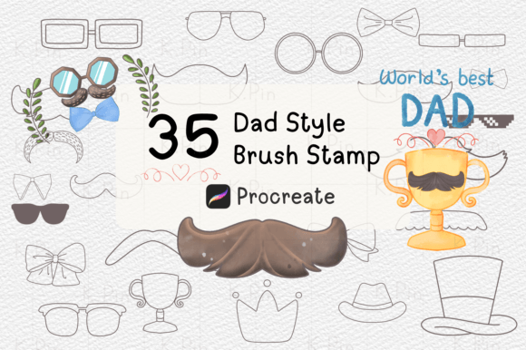 Evaluating the 35 Brush Stamp Procreate, Dad Style Set for Digital Illustration