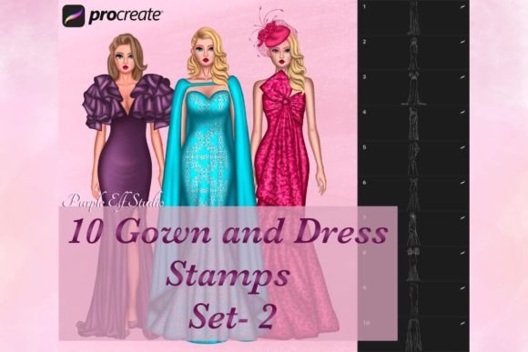 Gown and Dress Procreate Stamps: A Practical Guide for Digital Fashion Illustrators