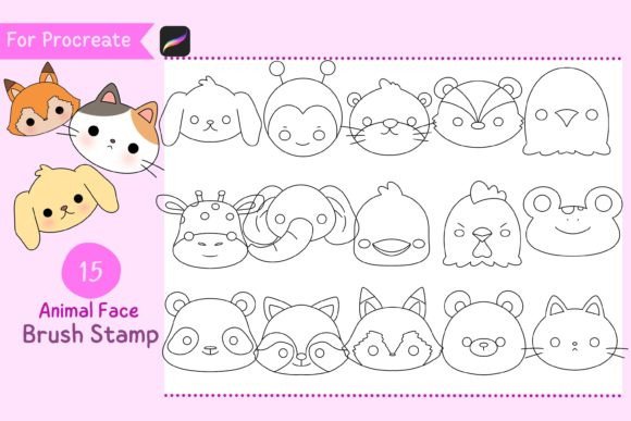 Procreate Brush Stamp Animal Face Guide