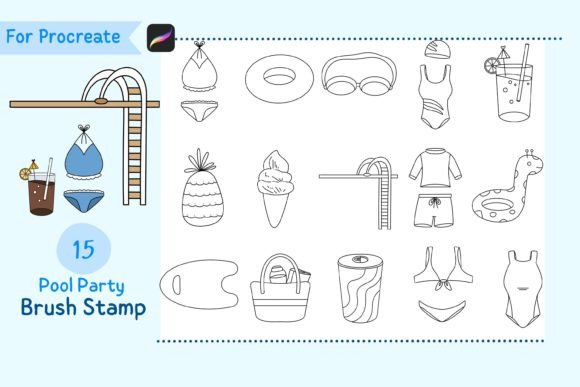 Procreate Brush Stamp Pool Party: Elevating Your Digital Art with Summer Vibes