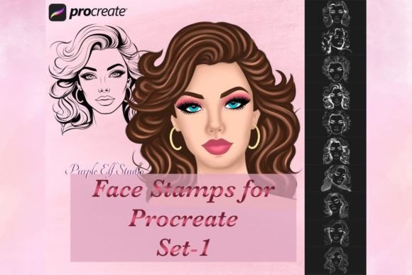 Revolutionize Your Digital Art with 10 Face Procreate Stamps and Set-1