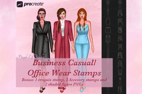 Revolutionize Your Fashion Illustration Workflow with Business Wear Procreate Stamps