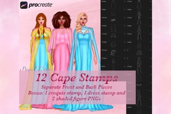 Revolutionize Your Fashion Illustrations with Cape Procreate Stamps