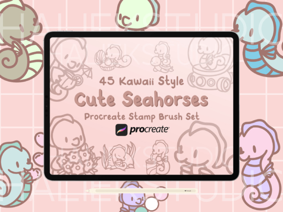 Seahorse Procreate Stamp Brush Set: Streamlining Your Digital Art Workflow