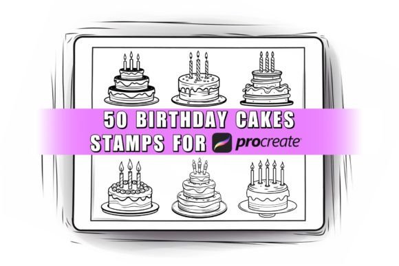 Unlocking Creativity with 50 Birthday Cakes Procreate Stamps Brush
