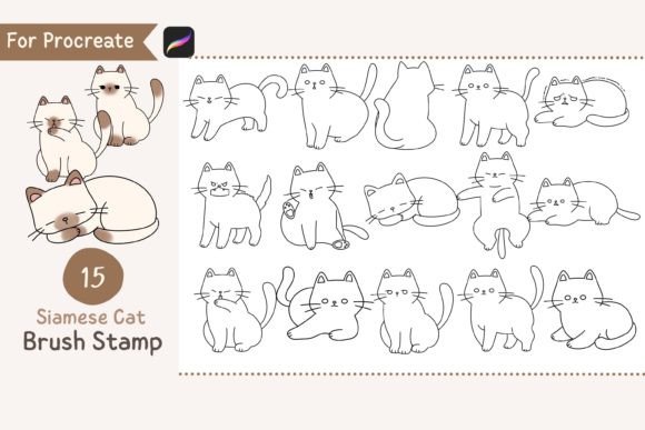Unlocking Creativity with the Procreate Brush Stamp Siamese Cat Collection
