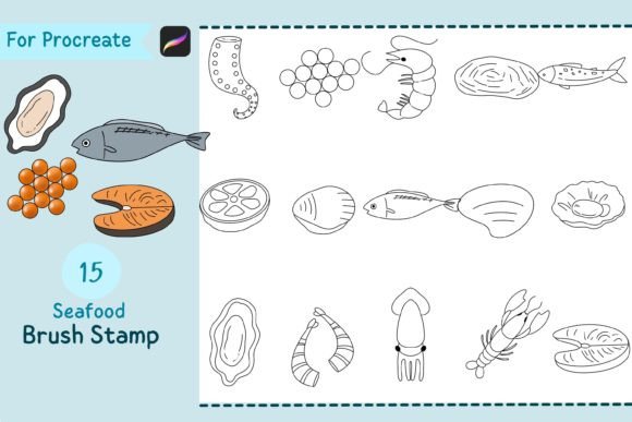 Unlocking Oceanic Creativity with Procreate Brush Stamp Seafood Sets