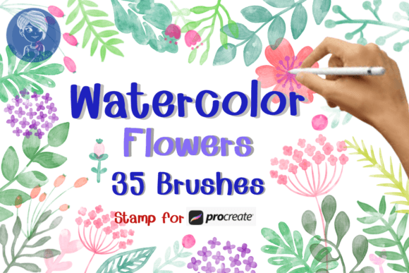 Watercolor Flowers Brush Stamp Procreate