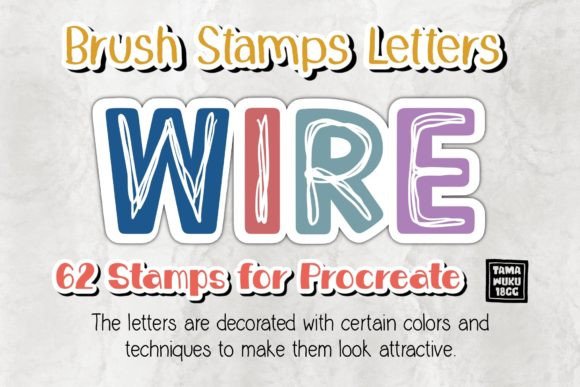 Wire Letters Procreate Brush Stamp